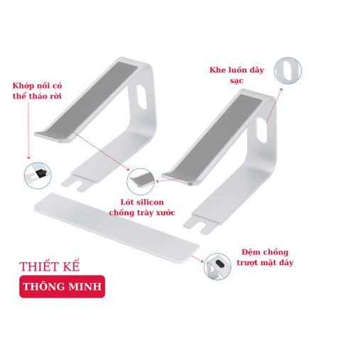 Giá Đỡ Laptop Hợp Kim Nhôm Tamayoko FS089 - Gọn Nhẹ, Tháo Rời, Tản Nhiệt Tốt Cho Laptop 10-17 Inch