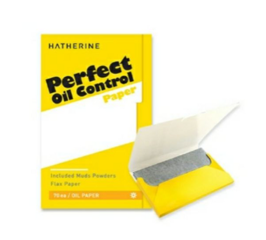 Giấy thấm dầu Hatherine Perfect Oil Control Paper - Gói 70 tờ chiết xuất bột hạt lanh và bùn khoáng cho làn da mịn màng, không bóng nhờn