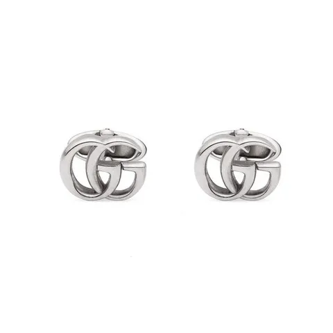 Khuy măng sét Gucci Sterling Silver Cufflinks with Double G Motif