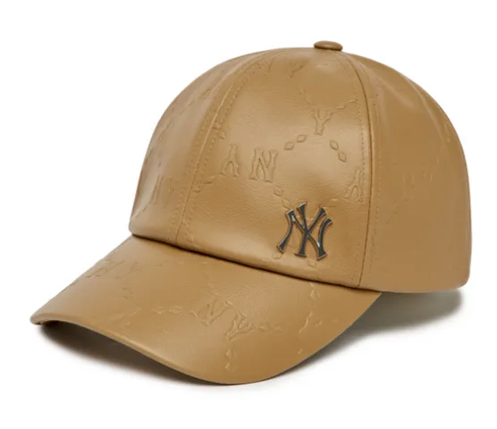 Mũ bóng chày da MLB NY Yankees Diamond Monogram Embossed 3ACPM1226-50BGD màu nâu