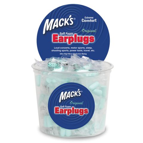 Nút Bịt Tai Siêu Chống Ồn Mack’s Hộp 100 Đôi - Giảm Tiếng Ồn, Bảo Vệ Thính Giác, Chất Liệu Cao Su Non, Thao Tác Dễ Dàng