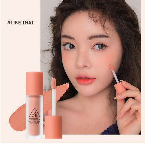 Phấn Má Dạng Kem 3CE Velvet Liquid Blusher - Phấn Trang Điểm Dễ Tán, Bám Màu Lâu, Rạng Rỡ Tươi Tắn, Tiện Dùng Mang Theo