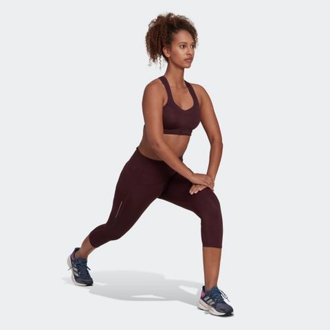 Quần Legging Chạy Bộ Nữ Adidas 3/4 Own The Run HM1128 - Mẫu Đỏ Thể Thao Ôm Vừa Vặn, Thấm Hút Mồ Hôi, Thoải Mái Vận Động