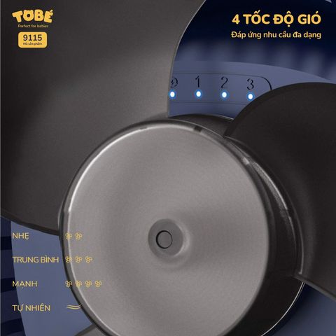 Quạt Tích Điện Mini ToBé MS 9115 - Giải Pháp Đối Phó Nắng Nóng, Dung Lượng Pin 10.000mAh, Thiết Kế Gọn Nhẹ Cho Mọi Không Gian