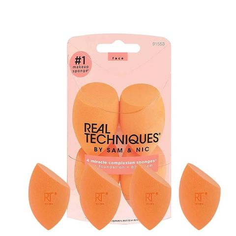 Bộ 4 bông mút trang điểm Real Techniques Miracle Complexion Sponges - Tiện lợi cho tán kem nền và che khuyết điểm mịn màng, tự nhiên