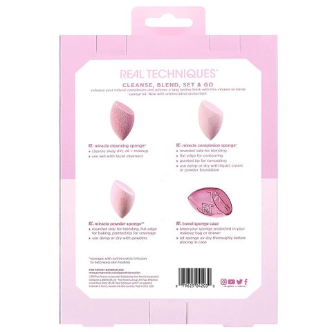 Bộ 4 Mút Tán Real Techniques Limited Edition - Miếng Bọt Biển Trang Điểm Không Chất Độc Giúp Làn Da Rạng Rỡ