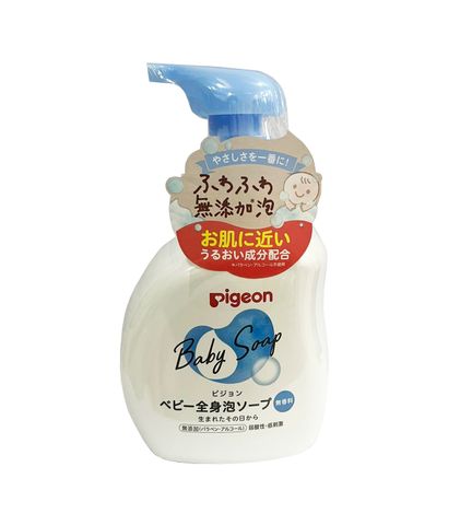 Sữa Tắm Gội Pigeon Baby Soap Nhật Bản - Sản Phẩm Dịu Nhẹ Cho Trẻ Sơ Sinh, Không Chất Bảo Quản, 500ml