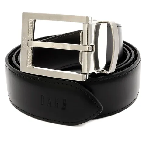 Thắt lưng nam Daks Men's Black Smooth Leather Adjustable Belt