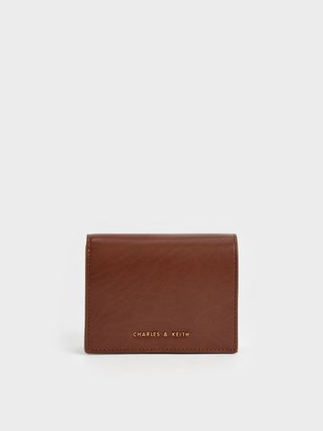 Ví nữ Charles & Keith Snap Button Mini Short Wallet CK6-10680995-1 Chocolate