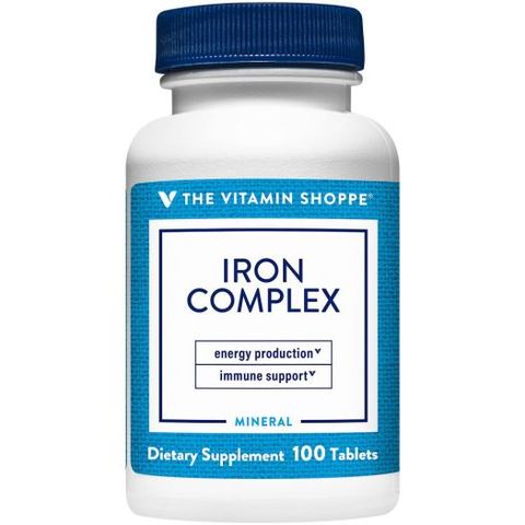 Viên uống bổ sung sắt The Vitamin Shoppe Iron Complex - Giải pháp chống thiếu máu, tăng cường sức khỏe và sức đề kháng, 100 viên