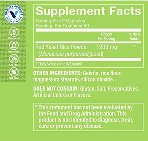 Viên Uống Giảm Mỡ Máu The Vitamin Shoppe Red Yeast Rice 1200mg - Hỗ Trợ Sức Khỏe Tim Mạch, Giảm Cholesterol Tự Nhiên