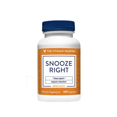 Viên uống hỗ trợ ngủ ngon The Vitamin Shoppe Snooze Right - Giải pháp tự nhiên giúp ngủ sâu và cải thiện chất lượng giấc ngủ hiệu quả.
