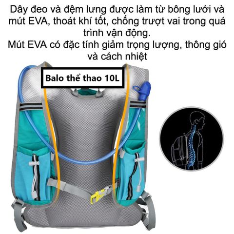 Balo Chạy Bộ/ Leo Núi/ Đạp Xe NEW THE WAY 10L - Balo Thể Thao Đa Năng, Dung Tích Lớn, Chất Liệu Bền, Gọn Nhẹ, Tiện Lợi