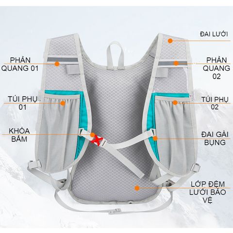 Balo Thể Thao NEW THE WAY 2052 - Balo Đa Năng Chạy Bộ, Leo Núi, Cắm Trại - Chất Liệu Cao Cấp, Thiết Kế Thoải Mái, Dung Tích 10L