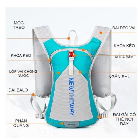 Balo Thể Thao NEW THE WAY 2052 - Balo Đa Năng Chạy Bộ, Leo Núi, Cắm Trại - Chất Liệu Cao Cấp, Thiết Kế Thoải Mái, Dung Tích 10L