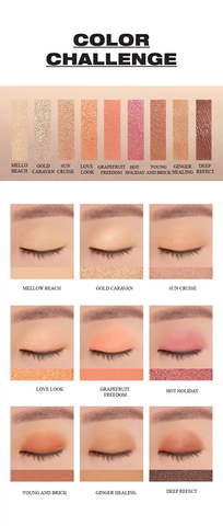 Bảng Màu Mắt 9 Ô Lilybyred x THENCE Mood Cheat Kit - Phấn Trang Điểm Độc Đáo, Màu Cam San Hô và Nâu Rạng Rỡ, Giúp Nâng Tâm Trạng Ngày Mới