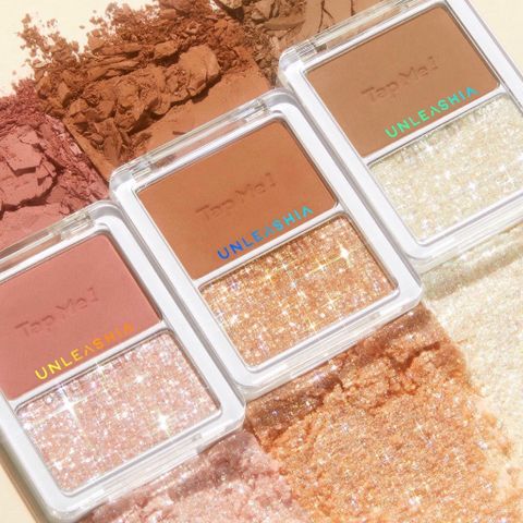 Bảng Phấn Mắt 2 Màu Ánh Nhũ Unleashia Tap Me Palette Duo - Độ Bám Dính Tốt, Kết Cấu Mịn, Trang Điểm Rực Rỡ, Dễ Sử Dụng