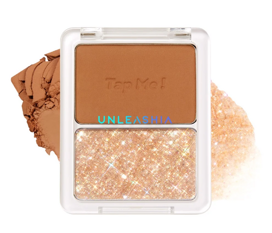Bảng Phấn Mắt 2 Màu Ánh Nhũ Unleashia Tap Me Palette Duo - Độ Bám Dính Tốt, Kết Cấu Mịn, Trang Điểm Rực Rỡ, Dễ Sử Dụng