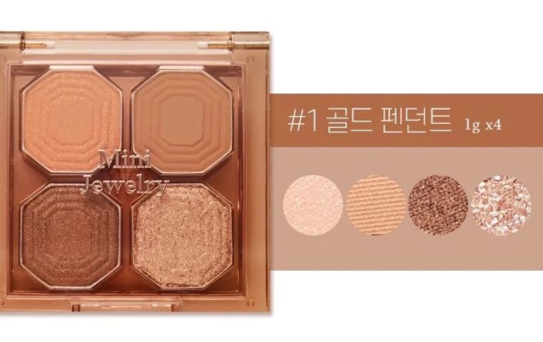 Bảng Phấn Mắt 4 Ô Etude Play Color Eyes Mini Jewelry - Bộ Trang Điểm Với Màu Nhũ Và Lì, Độ Bám Màu Cao, Lâu Trôi