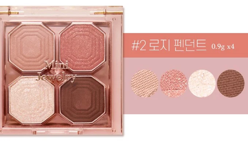 Bảng Phấn Mắt 4 Ô Etude Play Color Eyes Mini Jewelry - Bộ Trang Điểm Với Màu Nhũ Và Lì, Độ Bám Màu Cao, Lâu Trôi