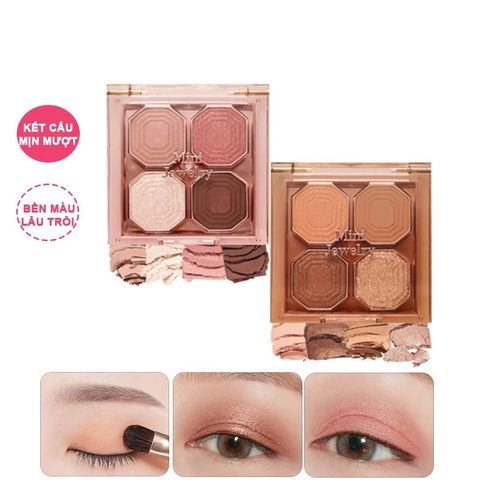 Bảng Phấn Mắt 4 Ô Etude Play Color Eyes Mini Jewelry - Bộ Trang Điểm Với Màu Nhũ Và Lì, Độ Bám Màu Cao, Lâu Trôi