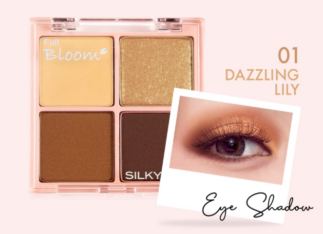 Bảng Phấn Mắt 4 Ô SilkyGirl Full Bloom Shadow Quad - Phấn Mịn, Lấp Lánh, Dễ Phối Màu, Trang Điểm Mắt Rạng Ngời
