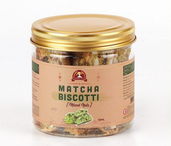 Bánh Biscotti Mixed Nuts Mamafood 150g - Bánh Hạnh Nhân và Hạt Dinh Dưỡng Vị Truyền Thống & Matcha, Thơm Ngon, Khỏe Mạnh