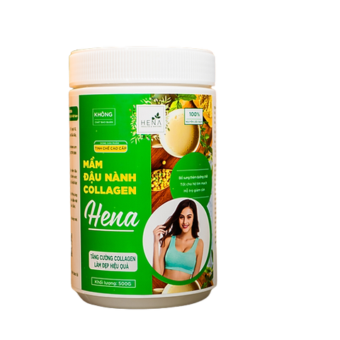 Bột mầm đậu nành nguyên xơ collagen Hena