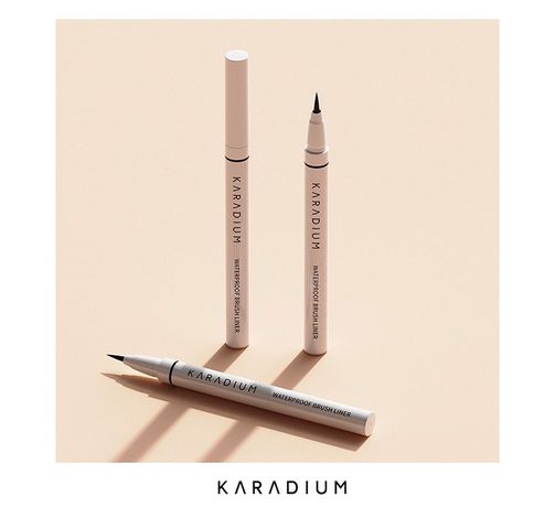 Bút Kẻ Mắt Nước Karadium Waterproof Brush Liner Black - Đen Sắc Nét, Chống Nước, Dễ Dàng Thao Tác Trang Điểm Hằng Ngày