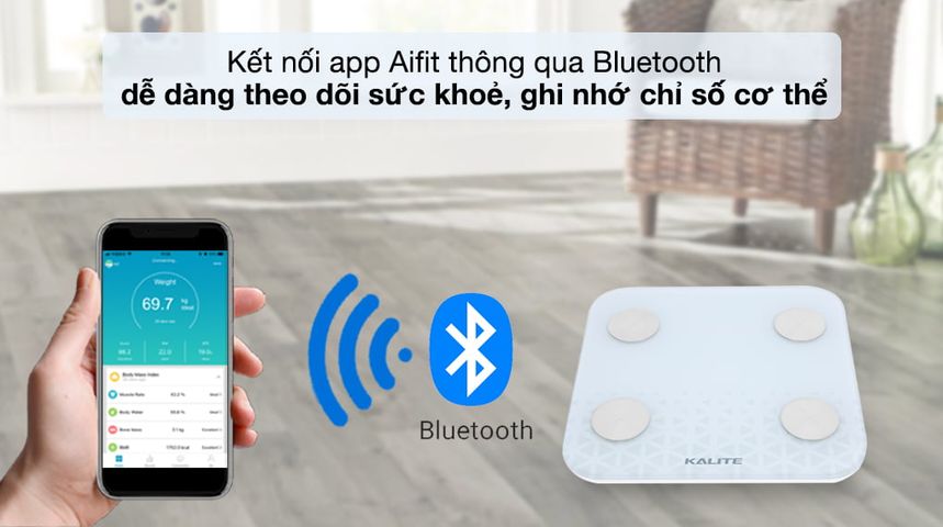 Cân Điện Tử Thông Minh Kalite KL-150 - Đo Cân Nặng và 16 Chỉ Số Cơ Thể - Thiết Kế Hiện Đại, Tinh Tế, Bảo Hành 12 Tháng