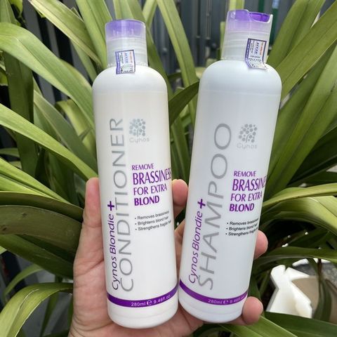 Cặp Dầu Gội, Xả Khử Vàng Cynos Remove Brassiness For Extra Blond - Giúp Tóc Sáng Màu, Bền Màu Cho Tóc Tẩy 280ml
