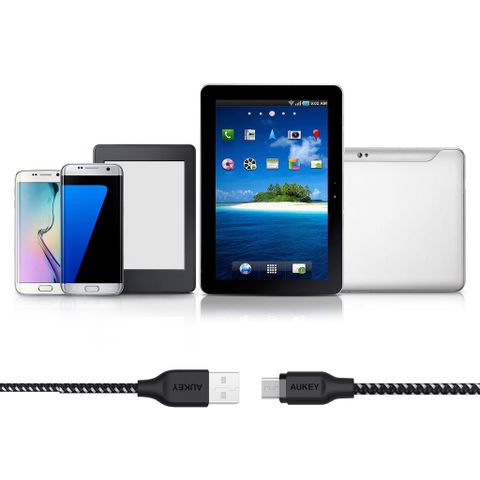 Cáp Sạc Điều Hợp Aukey CB-BAM2/BAM1 USB A Sang Micro USB 3.0/2.0, Dài 1.2m Chất Lượng Cao, Sạc Nhanh và Chống Gập Gãy