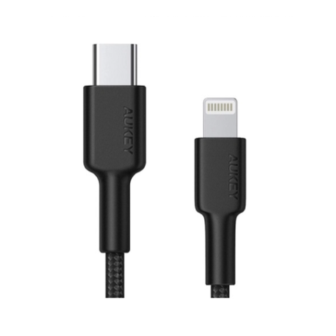 Cáp Sạc Nhanh Aukey 27W Type C Sang Lightning Bền Bỉ, Thiết Kế Không Bị Rối, Tương Thích iPhone 14, 13, 12 - Phụ Kiện Điện Thoại Chính Hãng