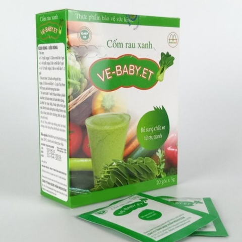 Cốm Rau Xanh Vebaby.et - Hỗ Trợ Nhuận Tràng Dành Cho Trẻ Em & Người Lớn, Bổ Sung Chất Xơ & Vitamin Nhóm B, Hộp 20 Gói
