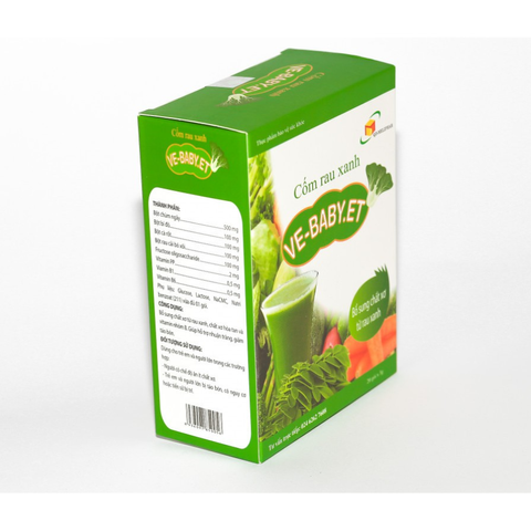Cốm Rau Xanh Vebaby.et - Hỗ Trợ Nhuận Tràng Dành Cho Trẻ Em & Người Lớn, Bổ Sung Chất Xơ & Vitamin Nhóm B, Hộp 20 Gói