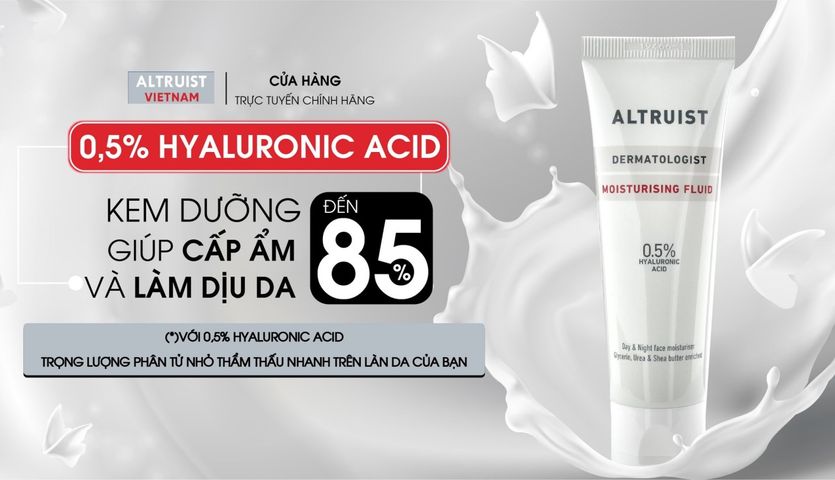 Kem Dưỡng Ẩm Altruist Dermatologist Moisturising Fluid 0.5% Hyaluronic Acid - Dưỡng ẩm da mặt nhẹ nhàng, dễ thẩm thấu, an toàn cho mọi loại da