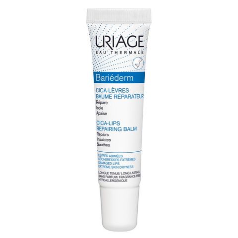 Kem Dưỡng Môi Uriage Bariederm CICA Levres Baume Protecteur 15ml - Dưỡng Ẩm, Làm Mềm Môi Khô Nẻ, Chống Thâm Sạm