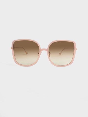 Kính mát Charles & Keith Recycled Acetate Oversized Square Sunglasses CK3-51280499 Pink