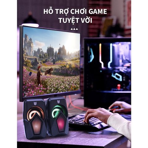 Loa Máy Tính Để Bàn Mini BD-110 - Âm Thanh Chất Lượng Cao, Đèn LED 7 Màu, Kết Nối Bluetooth 5.0 - Phụ Kiện Thời Thượng Cho Game Thủ