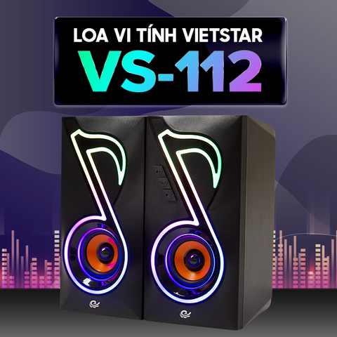 Loa Máy Tính Để Bàn VS-112 – Âm Thanh Bass Mạnh Mẽ Với Đèn LED RGB Sống Động, Thiết Kế Hiện Đại, Phụ Kiện Máy Tính Chất Lượng Cao