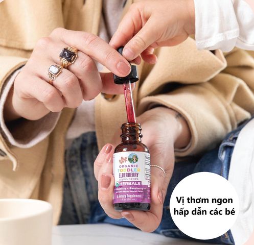 Mary Ruth's Organic Elderberry Drops cho trẻ - Hỗ trợ tăng đề kháng tự nhiên cho bé từ 1 đến 3 tuổi, vị việt quất và mâm xôi dễ uống