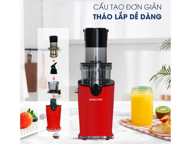 Máy ép chậm Kalite KSJ4414 - Công suất 200W, cấu tạo đơn giản, ép trái cây và rau củ giữ trọn vitamin, bảo vệ sức khỏe gia đình