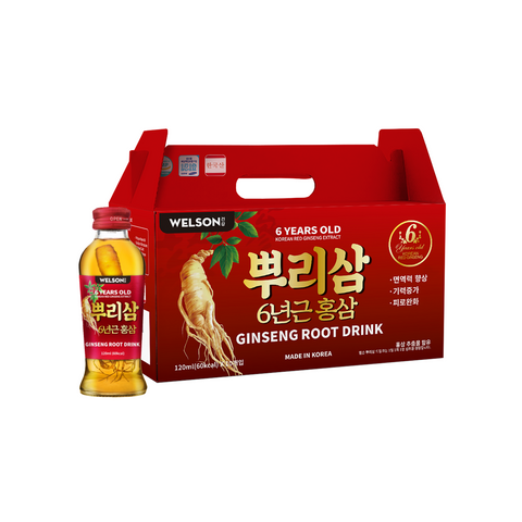 Nước Uống Nhân Sâm Nguyên Củ Welson - Tăng Cường Sức Khỏe và Miễn Dịch, Hộp 10 Chai 120ml, Giải Pháp Từ Thiên Nhiên