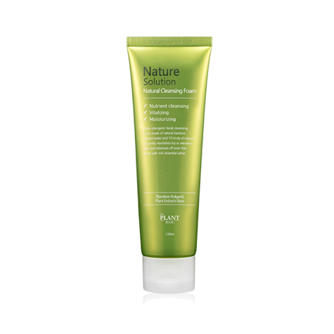 Sữa Rửa Mặt The Plant Base Nature Solution 120ml - Foam Làm Sạch Da Tự Nhiên, Hỗ Trợ Ngăn Ngừa Mụn, Phù Hợp Da Nhạy Cảm