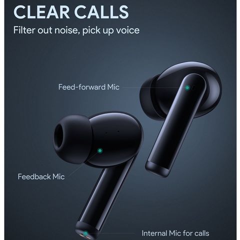 Tai nghe AUKEY EP-N6 Bluetooth 5.0 - Khử tiếng ồn, Âm thanh sống động, Thời gian sử dụng 25 giờ, Chống nước IPX5, Micro kép rõ ràng