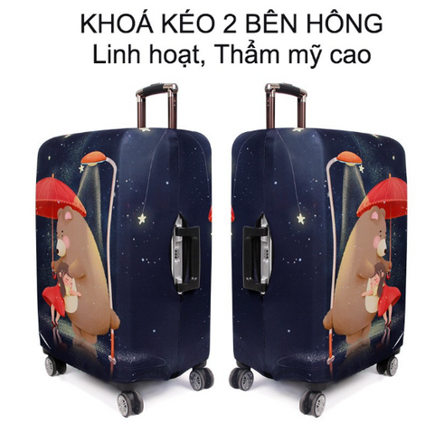 Túi Bọc Bảo Vệ Vali In Sắc Nét Bản Giới Hạn - Chất Liệu Thun Co Giãn 4 Chiều, Phong Cách Độc Đáo, Kiểu Dáng Thoải Mái cho Du Lịch