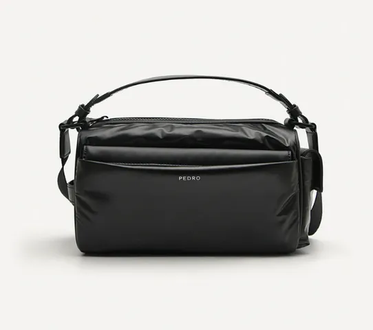 Túi đeo chéo nam Pedro Plush Nylon Black PM2-25210208 màu đen