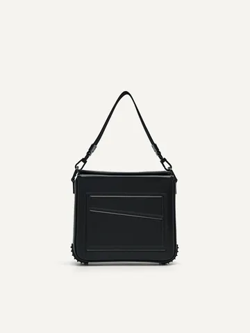 Túi đeo chéo Pedro Synthetic Leather Square Black PM2-25210211 màu đen