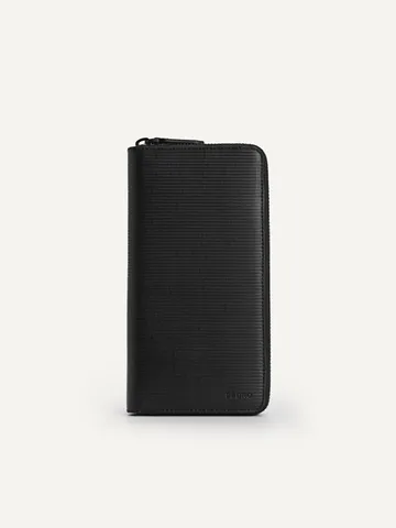Ví da Pedro Textured Long Leather Wallet Black PM4-16500061 màu đen