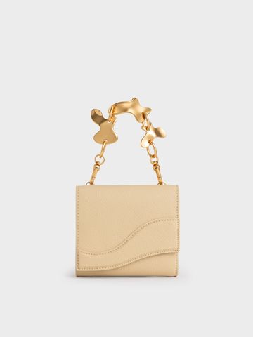 Ví mini Charles & Keith Verity Chain Handle Small Wallet - Beige